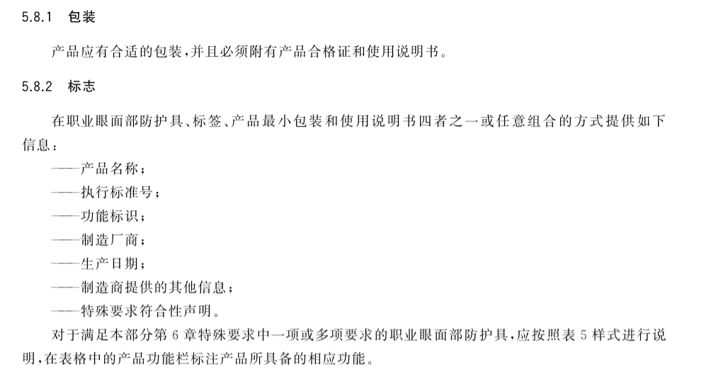 医用护目镜GB 32166标准包装要求